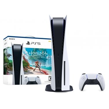 Konsola Sony PlayStation 5 (PS5) + Horizon Forbidden West + Pulse 3D Black/ Czarne - słuchawki bezprzewodowe